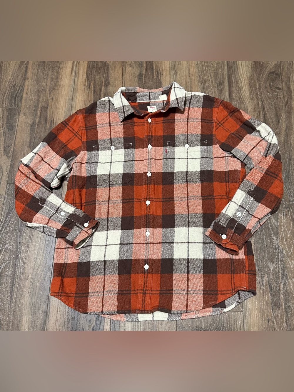 Levi’s Men’s Jackson Worker Over Shirt Flannel Plaid L Long Sleeve Button Up